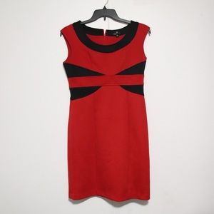 Ronni Nicole Red and Black Sleeveless Dress